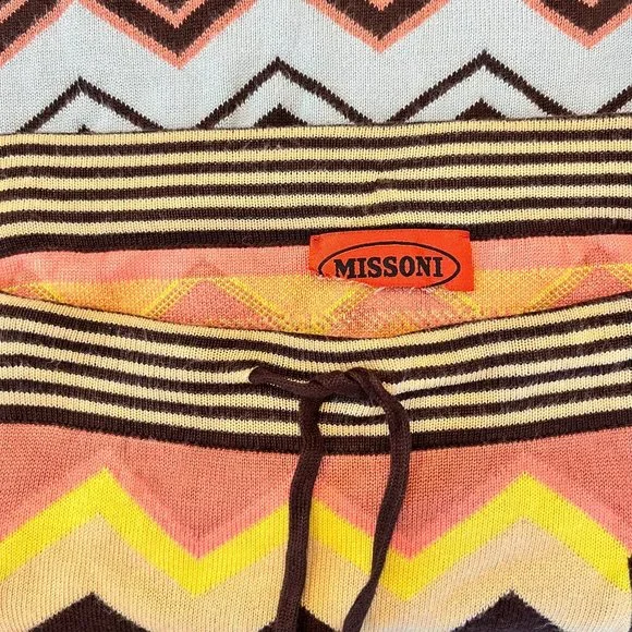 Missoni Knit Multicolor Zig Zag Print Mini Skirt Size Sm/Md - Picture 7 of 7